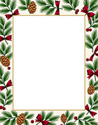 Festive Evergreen Pinecone Bow Border Rug