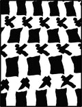 Bold Black White Abstract Figures Rug