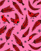 Vibrant Red Cardinal Feather Scatter Rug