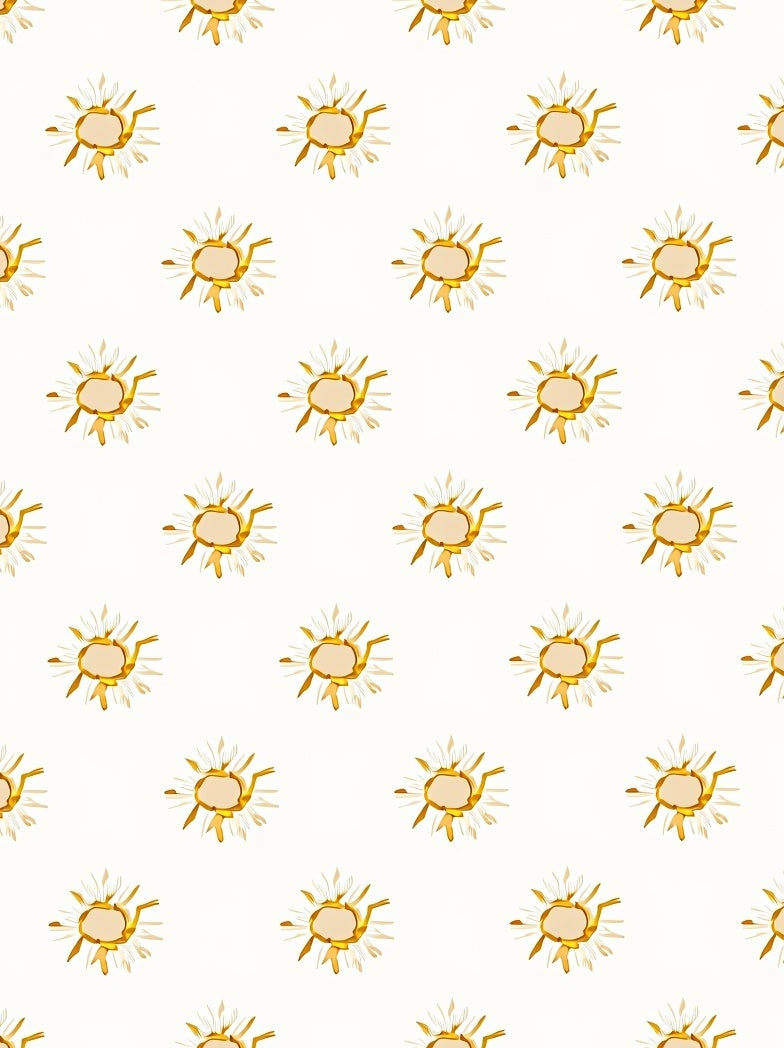Golden White Daisy Floral Repeat Rug
