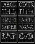 White Typography On Black Grid Rug
