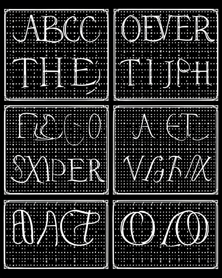 White Typography On Black Grid Rug