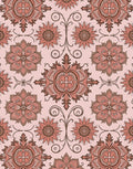 Terra Cotta Floral Medallion Scrolls Rug