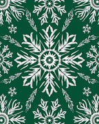 White Snowflake Forest Medallion Rug