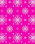 White Snowflake Hot Pink Medallion Rug