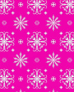 White Snowflake Hot Pink Medallion Rug