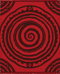 Crimson Spiral Swirl Abstract Rug