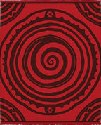 Crimson Spiral Swirl Abstract Rug