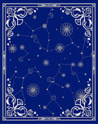 Deep Blue Celestial Star Constellations Rug