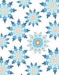 Vibrant Blue Snowflake Mandalas Rug