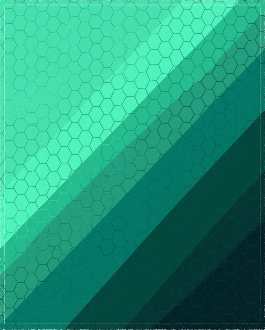 Teal Ombre Hexagon Stripes Rug
