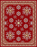 Winter Ice Ornate Bordered Field Rug