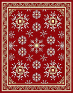 Winter Ice Ornate Bordered Field Rug