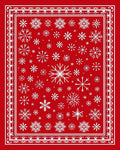 Festive Red White Snowflake Scatter Rug