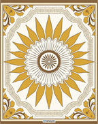 Golden Marigold Sunburst Medallion Rug