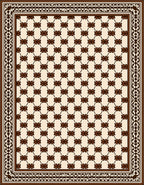 Brown Floral Lattice Border Rug