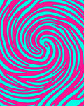 Vibrant Pink Cyan Swirl Rug