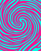 Vibrant Pink Cyan Swirl Rug