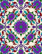 Vivid Purple Floral Medallion Bloom Rug