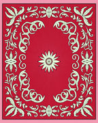 Vintage Red Floral Sunburst Swirl Rug