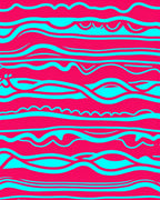 Vivid Cyan Waves on Hot Pink Rug