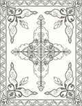 Monochromatic Floral Medallion Border Rug