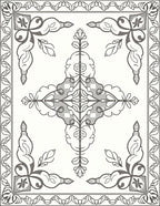 Monochromatic Floral Medallion Border Rug