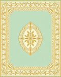 Elegant Gold Floral Medallion Teal Rug
