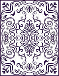 Deep Purple Floral Scrollwork Rug