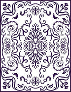Deep Purple Floral Scrollwork Rug