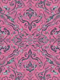 Vibrant Pink Swirling Floral Damask Rug