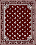 Regal Burgundy White Fleur Border Rug