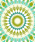 Radiant Teal Green Mandala Sunburst Rug
