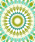 Radiant Teal Green Mandala Sunburst Rug