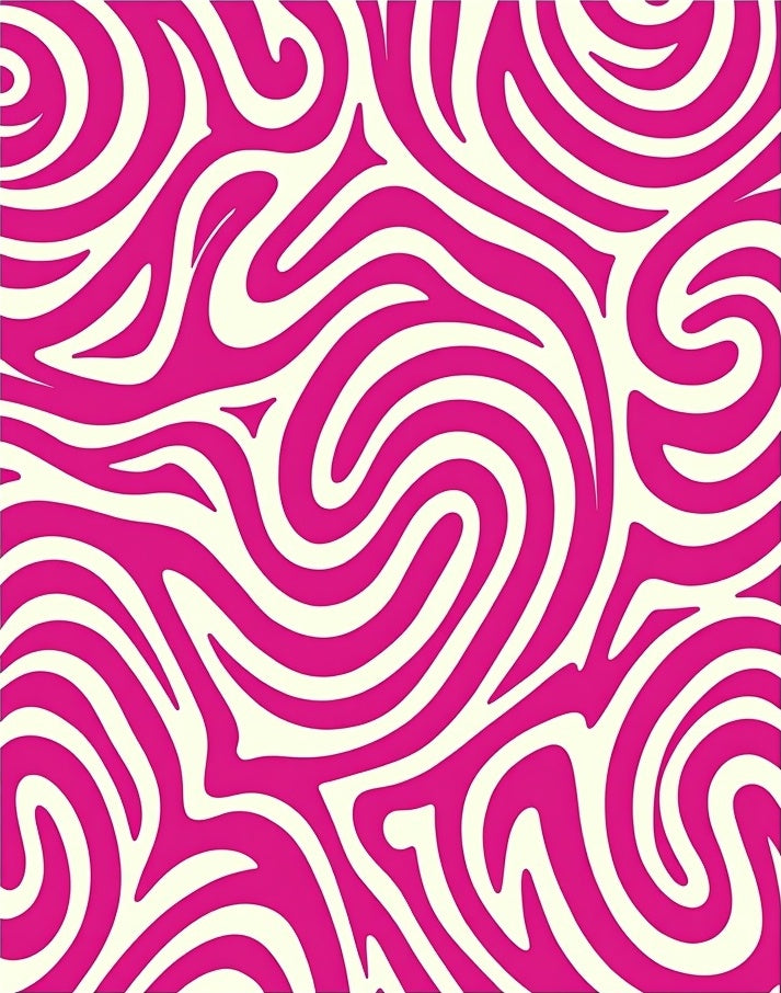 Vivid Magenta Flowing Swirls Rug