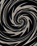 Abstract Beige Swirl Vortex Rug