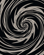 Abstract Beige Swirl Vortex Rug
