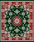 Deep Emerald Festive Floral Medallion Rug