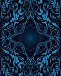 Electric Blue Floral Symmetry Rug
