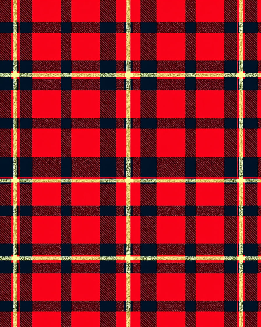 Red Black Plaid Tartan Lattice Rug