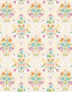 Pale Floral Animal Crest Rug