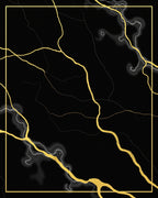 Black Gold Vein Abstract Rug