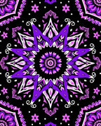 Vibrant Purple Mandala Starburst Rug