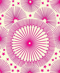 Hot Pink Starburst Circle Scatter Rug