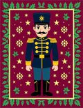 Festive Crimson Nutcracker Starry Night Rug