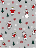 Cute Snowman Tree Holiday Gray Rug