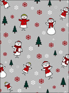 Cute Snowman Tree Holiday Gray Rug