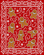 Red Gingerbread Man Holiday Rug