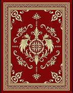 Crimson Golden Floral Medallion Border Rug