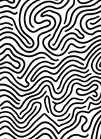 Black White Abstract Wavy Lines Rug